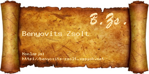 Benyovits Zsolt névjegykártya
